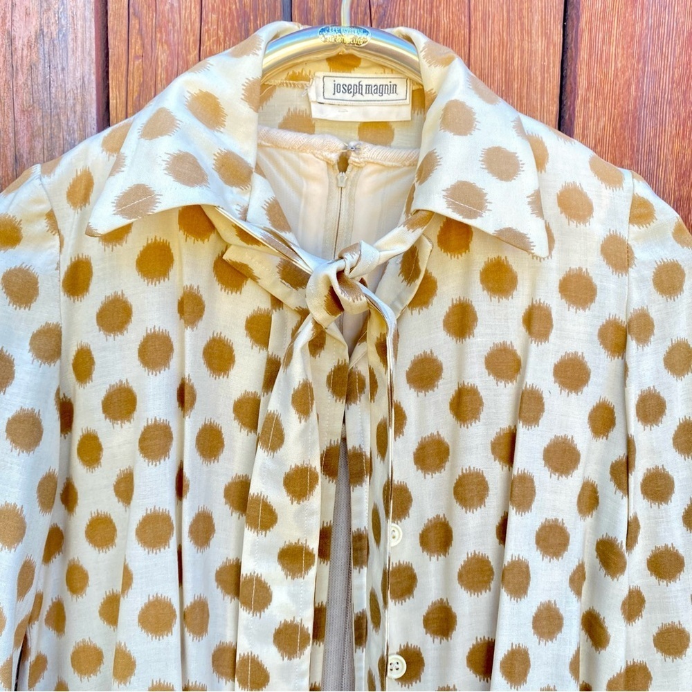 Joseph Magnin Polka Dot Two Piece Dress & Jacket 1970’s Vintage size Small - Picture 10 of 16